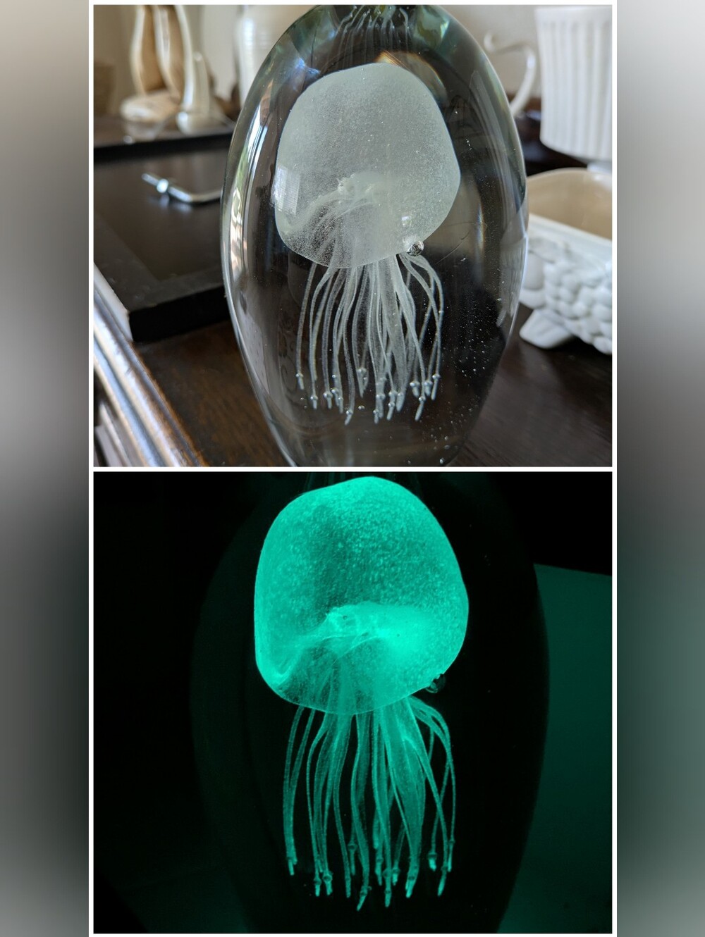 VTG Glass Jellyfish Glows in the Dark